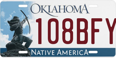 OK license plate 108BFY