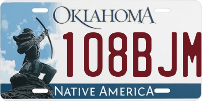 OK license plate 108BJM
