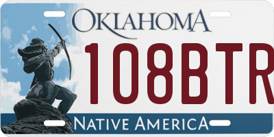 OK license plate 108BTR
