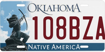 OK license plate 108BZA