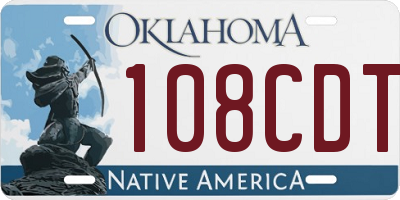OK license plate 108CDT