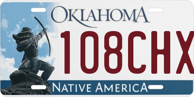 OK license plate 108CHX