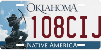 OK license plate 108CIJ