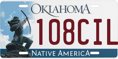OK license plate 108CIL