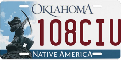 OK license plate 108CIU