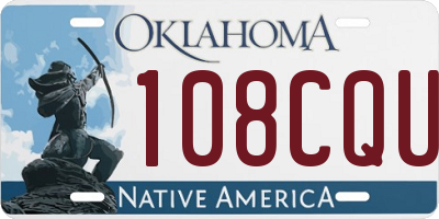 OK license plate 108CQU