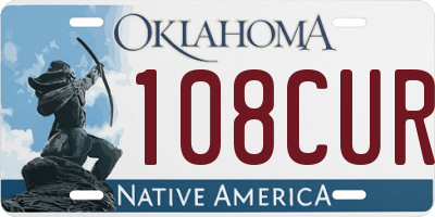 OK license plate 108CUR