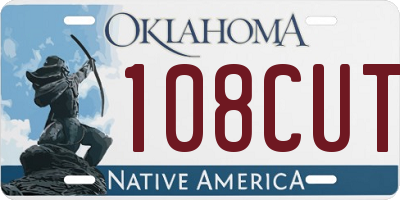 OK license plate 108CUT