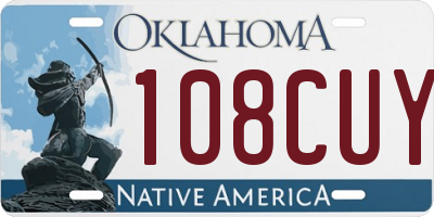 OK license plate 108CUY