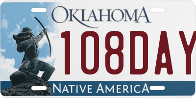 OK license plate 108DAY