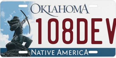 OK license plate 108DEV