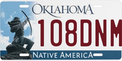OK license plate 108DNM