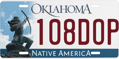 OK license plate 108DOP