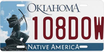 OK license plate 108DOW