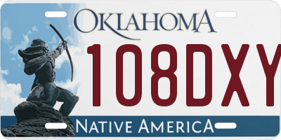 OK license plate 108DXY