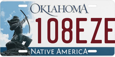 OK license plate 108EZE