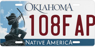 OK license plate 108FAP