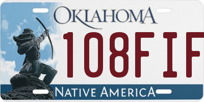 OK license plate 108FIF