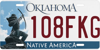 OK license plate 108FKG