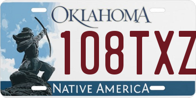 OK license plate 108TXZ