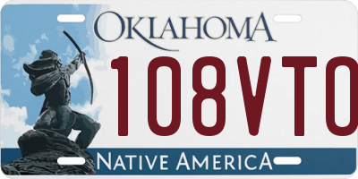OK license plate 108VTO