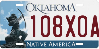 OK license plate 108XOA