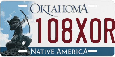 OK license plate 108XOR