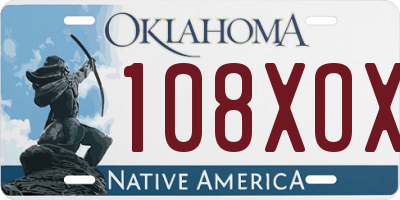 OK license plate 108XOX