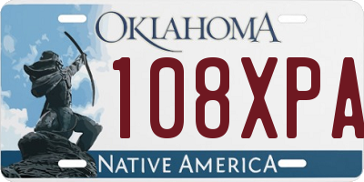 OK license plate 108XPA