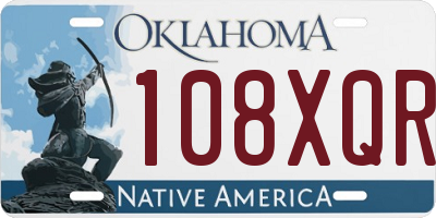 OK license plate 108XQR