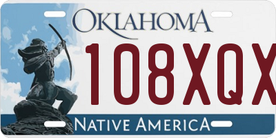 OK license plate 108XQX