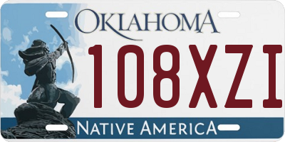 OK license plate 108XZI