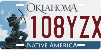 OK license plate 108YZX