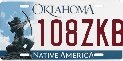OK license plate 108ZKB