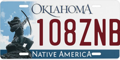 OK license plate 108ZNB