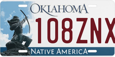 OK license plate 108ZNX