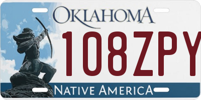 OK license plate 108ZPY