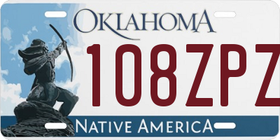 OK license plate 108ZPZ