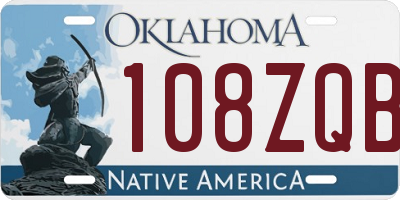 OK license plate 108ZQB