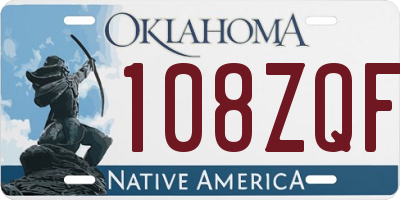 OK license plate 108ZQF