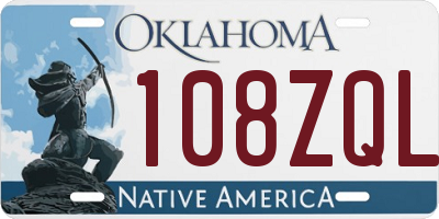 OK license plate 108ZQL