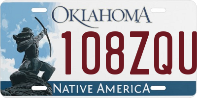 OK license plate 108ZQU