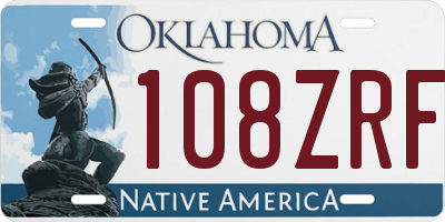 OK license plate 108ZRF