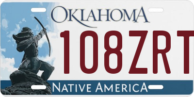 OK license plate 108ZRT