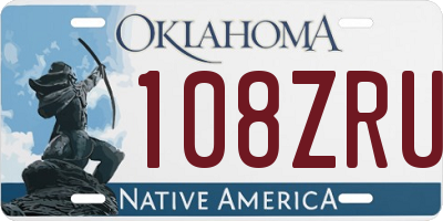 OK license plate 108ZRU