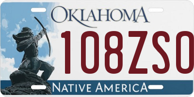 OK license plate 108ZSO