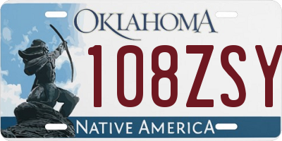 OK license plate 108ZSY