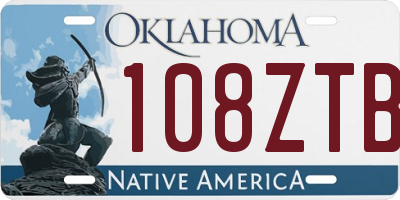 OK license plate 108ZTB