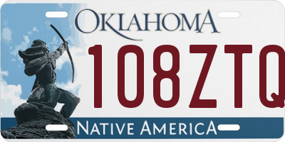 OK license plate 108ZTQ