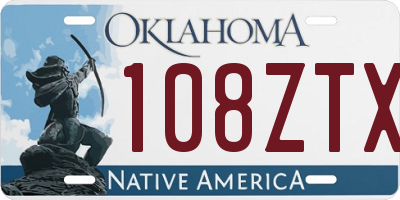 OK license plate 108ZTX